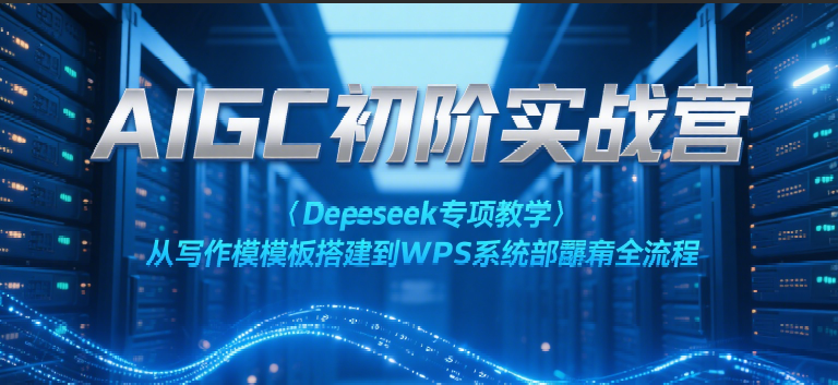 AIGC初阶实战营：Deepseek写作模板与WPS部署教学-无双副业