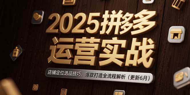 2025拼多多运营实战：店铺定位选品与爆款打造全流程-无双副业