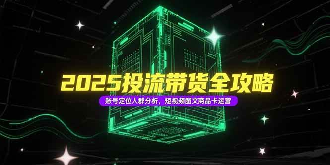 2025投流带货全攻略：账号定位人群分析与运营技巧-无双副业