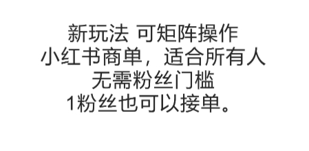 小红书商单新玩法可矩阵操作适合所有人无粉丝门槛-无双副业