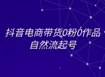 抖音电商带货0粉0作品自然流起号教程-无双副业
