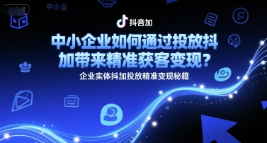 中小企业抖加投放精准获客变现秘籍-无双副业
