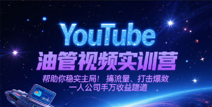 YouTube油管视频实训营，稳入局搞流量打爆款实现千万收益-无双副业