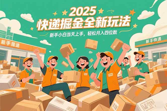 2025快递掘金全新玩法，新手小白当天上手轻松月入四位数-无双副业
