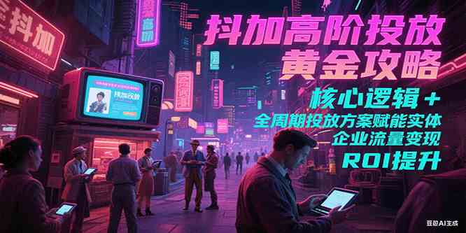 抖加高阶投放黄金攻略：全周期投放方案赋能实体企业流量变现-无双副业