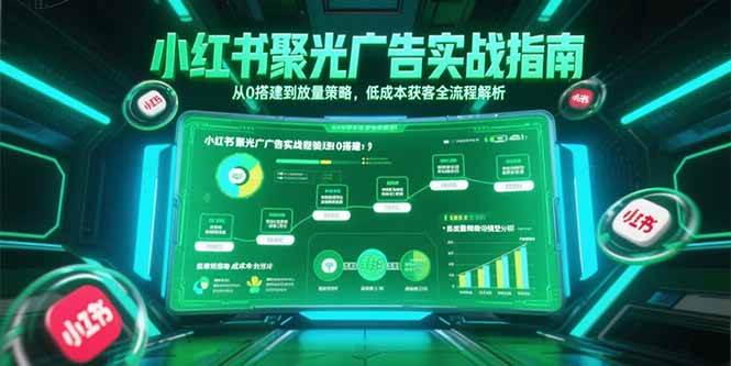 小红书聚光广告实战指南，从0搭建到放量策略低成本获客全流程解析-无双副业