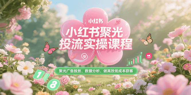 小红书聚光投流实操课程：广告投放与高效获客技巧-无双副业