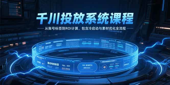 千川投放系统课程：账号标签到ROI计算与素材优化全流程-无双副业