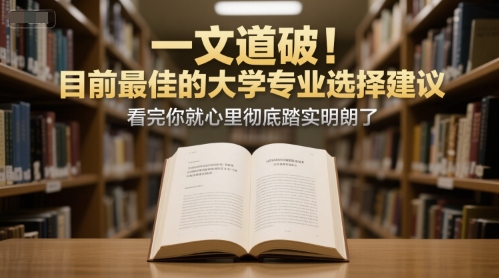 付费文章：最佳大学专业选择建议，看完心里踏实明朗-无双副业