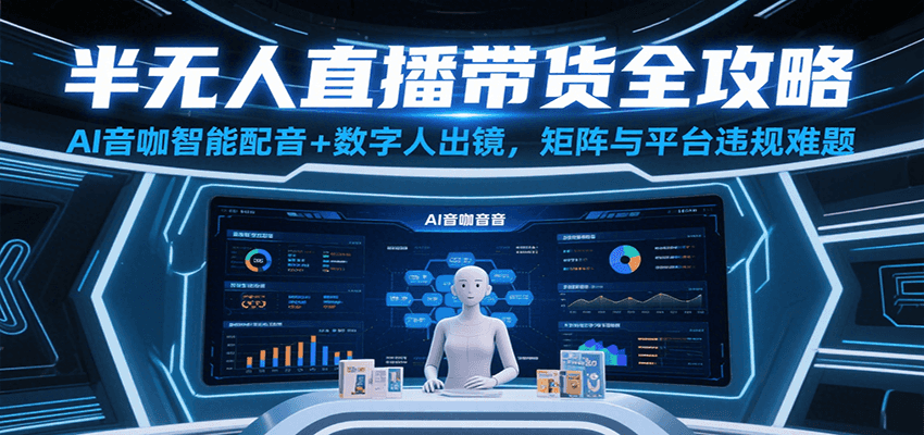 半无人直播带货全攻略：AI智能配音与数字人出镜技巧-无双副业