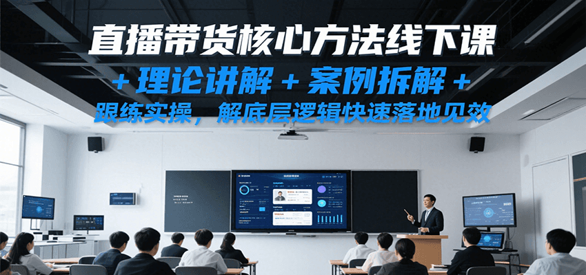 直播带货核心方法线下课，理论讲解案例拆解跟练实操快速见效-无双副业