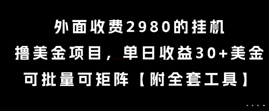 揭秘挂G撸美金项目，单日收益30+美金可批量操作-无双副业