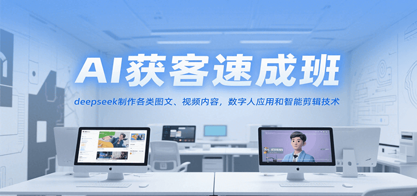 AI获客速成班教程：deepseak图文视频制作与数字人应用-无双副业