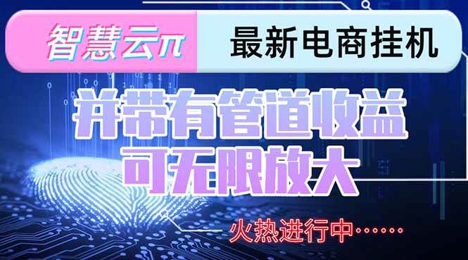 智慧云π电脑挂机单机每日收益300—500元加团队管道收益-无双副业