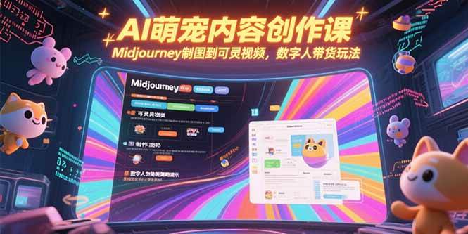 AI萌宠内容创作课，Midjourney制图到可灵视频数字人带货玩法-无双副业