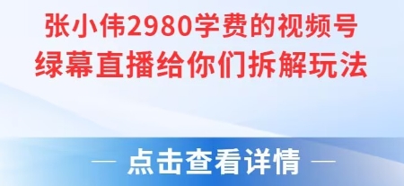 张小伟付费视频号绿幕直播玩法拆解-无双副业