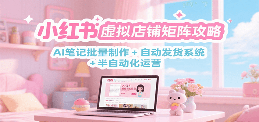 小红书虚拟店铺矩阵运营攻略：AI笔记与自动发货系统-无双副业