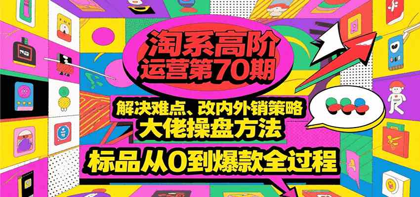 淘系高阶运营标品干爆全流程，解决难点与内外销策略优化-无双副业