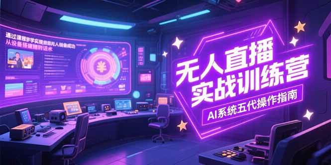 无人直播实操训练营，从设备搭建到话术的AI系统五代操作指南-无双副业