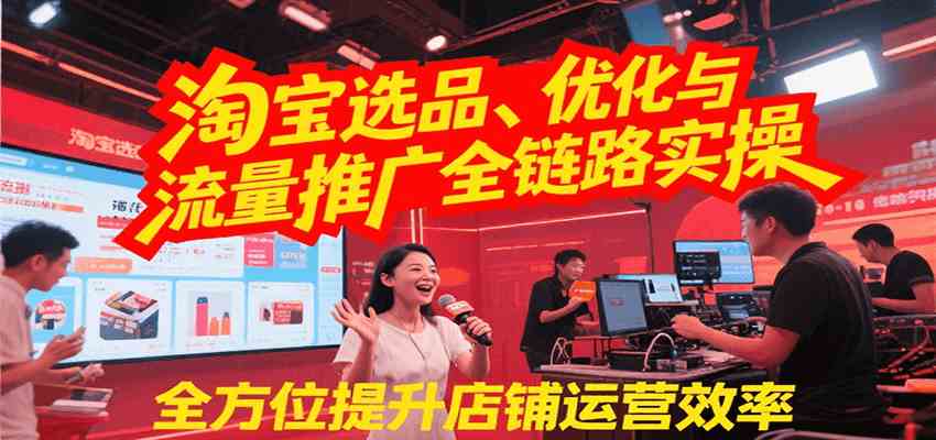 淘宝选品优化与流量推广全链路实操提升店铺运营效率-无双副业