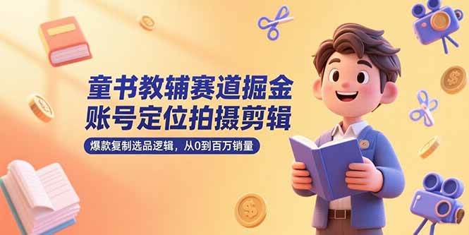 童书教辅短视频变现训练营，从0到百万销量全流程实操-无双副业
