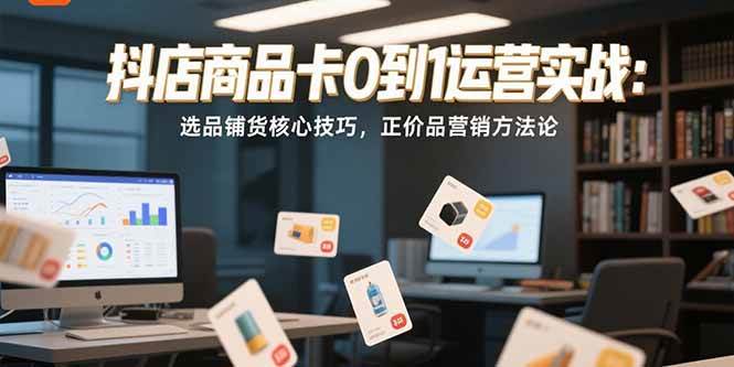抖店商品卡0到1运营实战：选品铺货与正价品营销技巧-无双副业