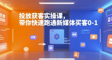 投放获客实操课快速跑通新媒体买客全流程-无双副业
