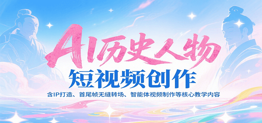 AI历史人物短视频创作教学：IP打造与智能体视频制作-无双副业
