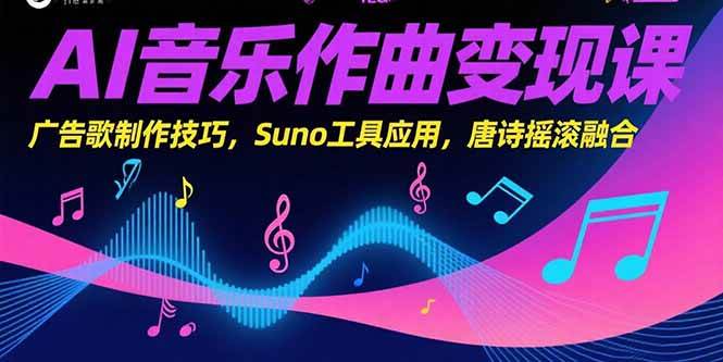 AI音乐作曲变现课：广告歌制作与Suno工具应用-无双副业
