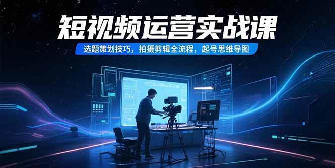 短视频运营实战课：选题策划、拍摄剪辑与起号思维全流程-无双副业