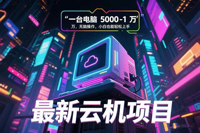 最新云机项目一台电脑利润5000到10000无脑操作小白轻松上手-无双副业