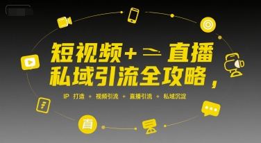 短视频与直播私域引流全攻略：IP打造到私域沉淀-无双副业