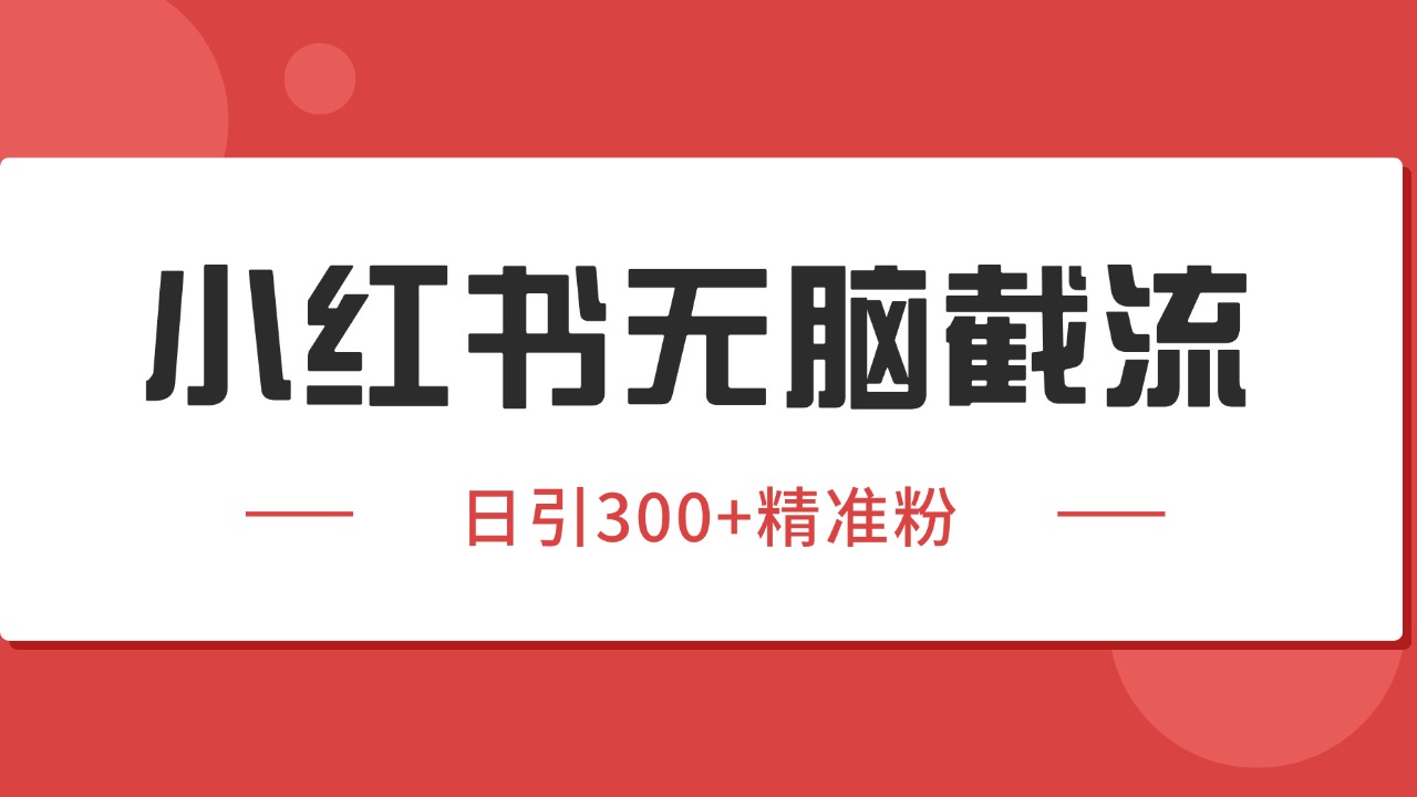小红书截流同行客源独家野路子获客玩法日引200精准粉-无双副业