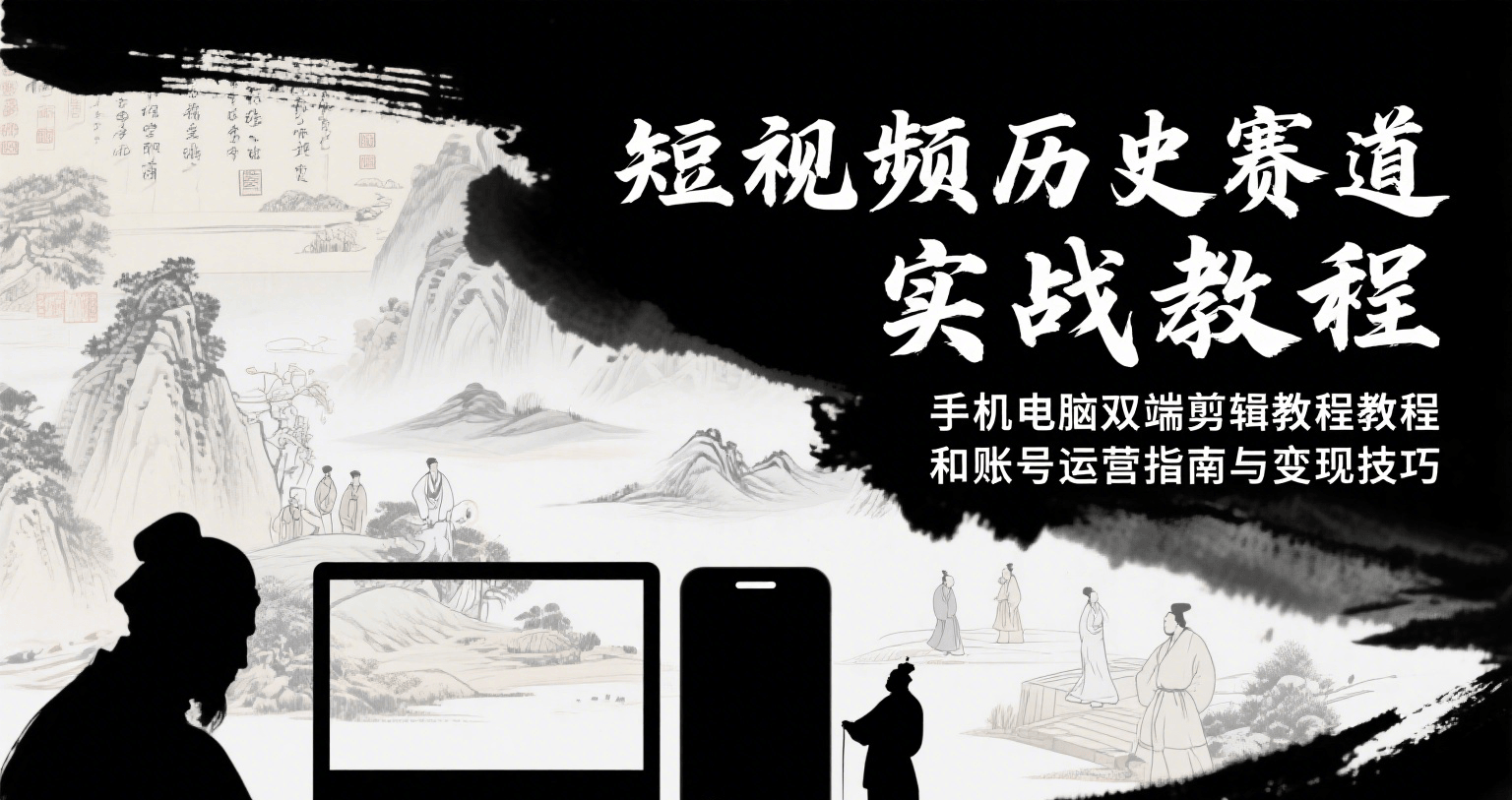 短视频历史赛道实战教程：剪辑运营与变现全攻略-无双副业