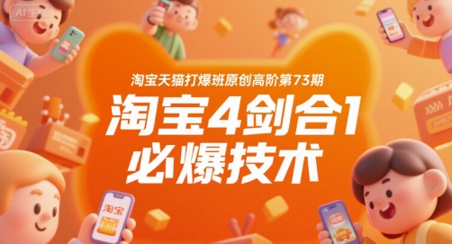 淘宝天猫打爆班原创高阶淘宝4剑合1必爆技术-无双副业
