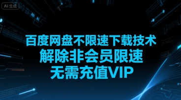 百度网盘不限速下载技术解除非会员限速无需充值VIP-无双副业