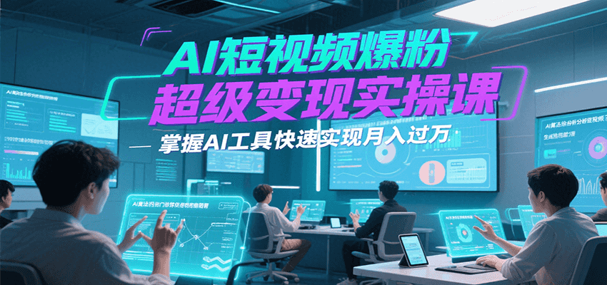 AI短视频变现实操课，掌握工具快速实现月入过万-无双副业