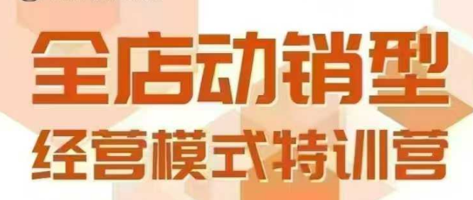 全店动销型经营模式广州线下课，掌握动销模型和全流程方法论-无双副业