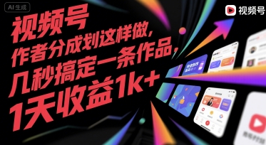 视频号创作者分成计划揭秘：快速创作日赚千元-无双副业