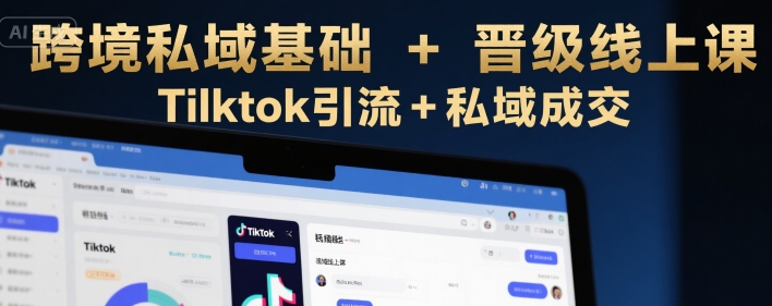 跨境私域基础与晋级线上课，TikTok引流及私域成交技巧-无双副业