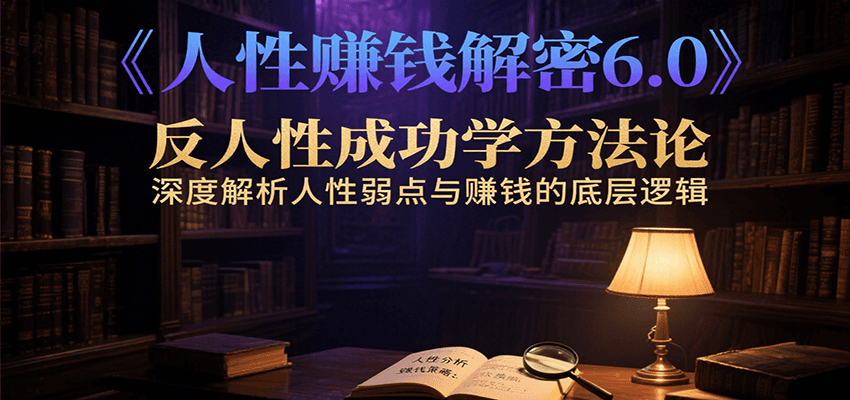 人性赚钱解密与反人性成功学方法论，解析人性弱点与赚钱逻辑-无双副业