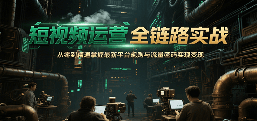 短视频运营全链路实战，掌握平台规则与流量密码实现变现-无双副业