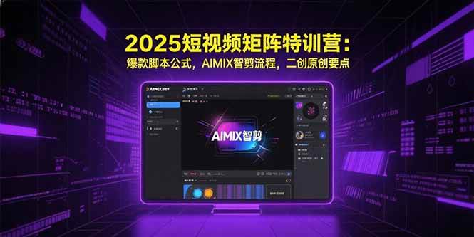 2025短视频矩阵特训营：爆款脚本公式与AIMIX智剪流程-无双副业