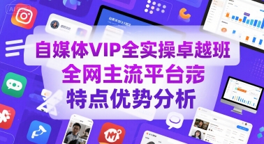 自媒体VIP全实操卓越班主流平台特点优势分析-无双副业