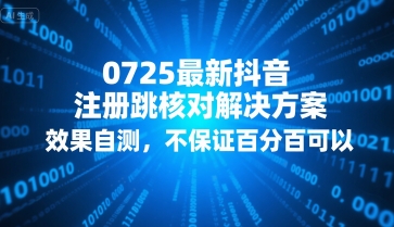 最新抖音注册跳核对解决方案及效果自测指南-无双副业