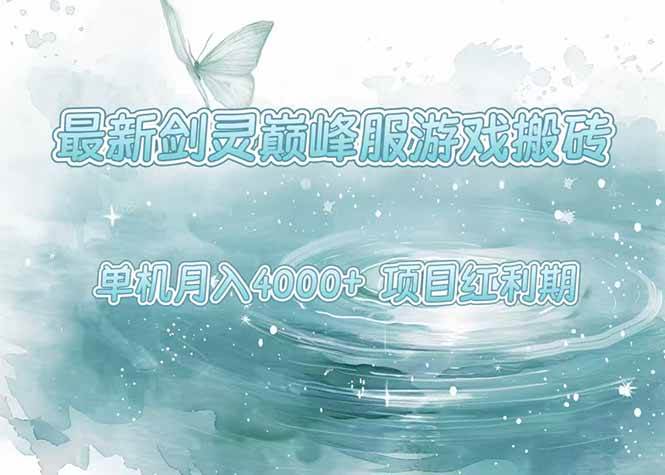 最新剑灵巅峰服游戏搬砖项目红利期单机稳定4000+操作简单好上手-无双副业