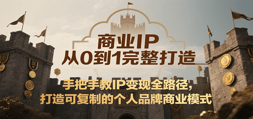 商业IP从0到1完整打造与变现全路径，构建个人品牌商业模式-无双副业