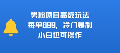 男粉项目高级玩法高客单0成本冷门暴利小白可操作-无双副业