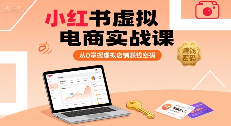 小红书虚拟电商实战课，从0掌握虚拟店铺赚钱密码-无双副业