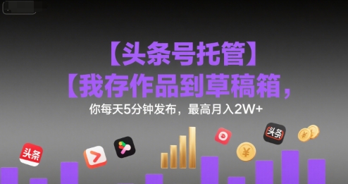 头条号托管服务揭秘：每天5分钟发布作品轻松月入2W+-无双副业